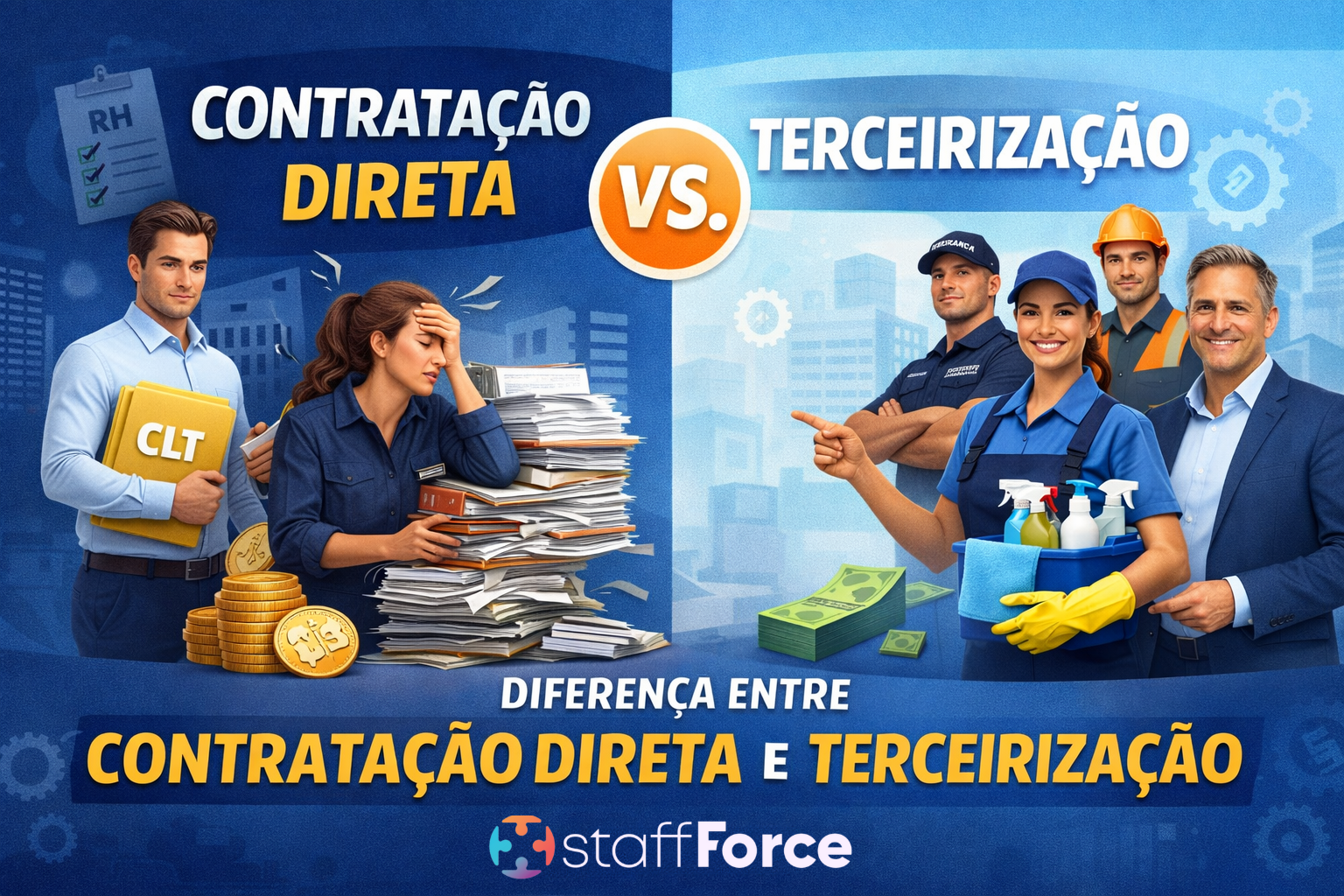 Diferença entre contratação direta e terceirização