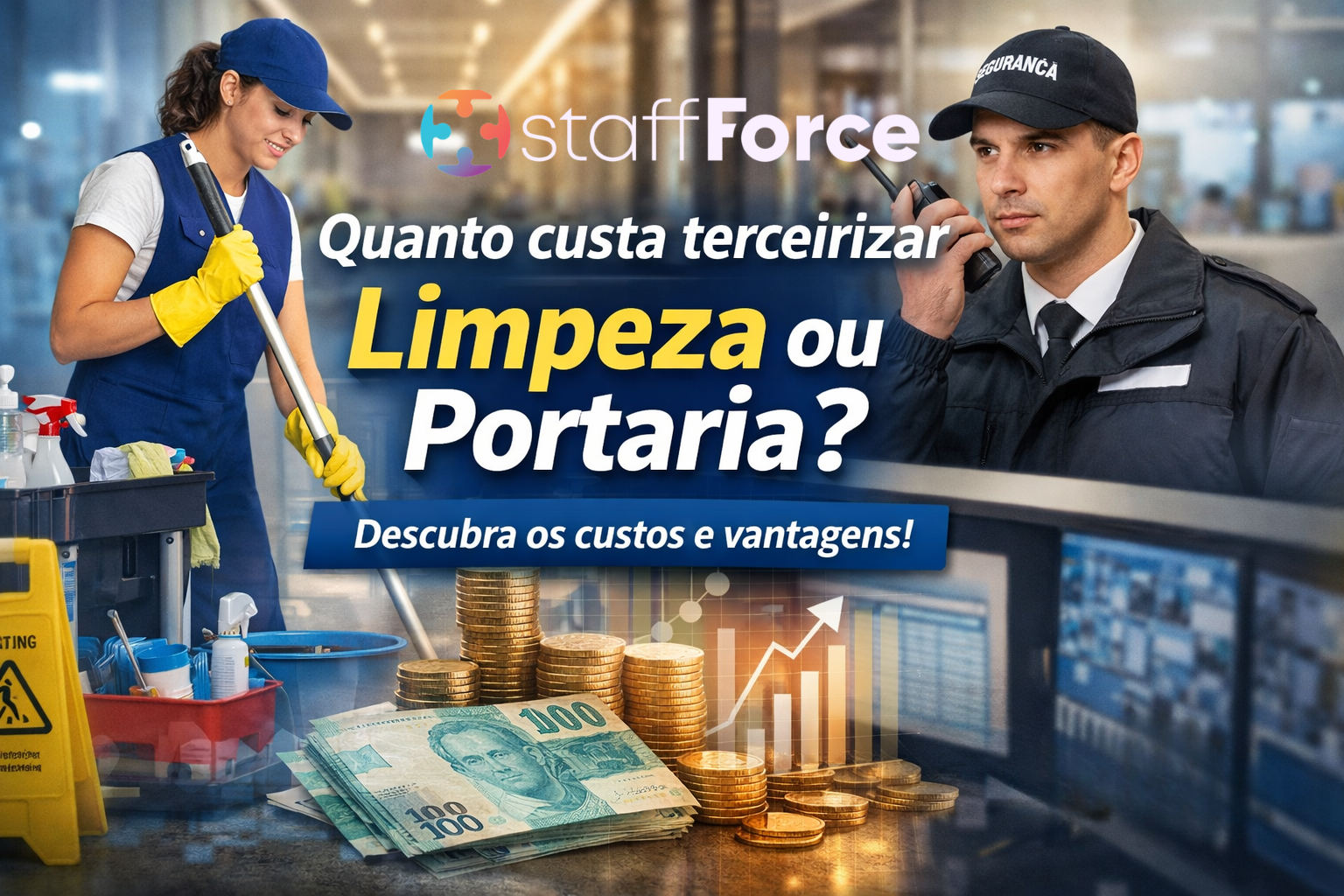 Quanto custa terceirizar limpeza ou portaria